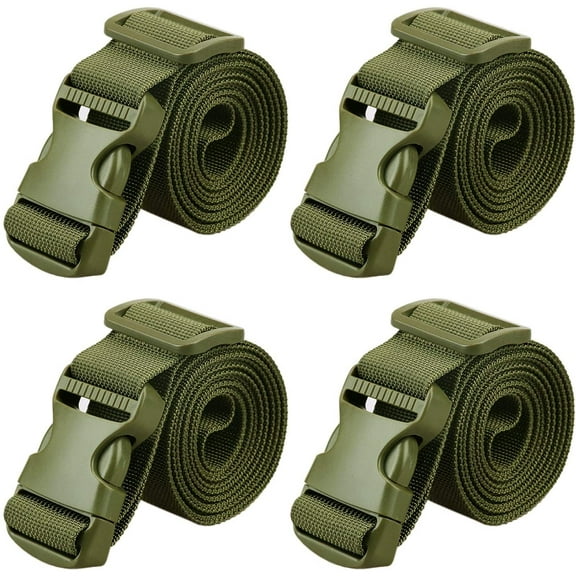 MAGARROW 65" × 1.5" Utility Straps with Buckle Adjustable, 4-Pack (Black (4-PCS))