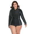 thumbnail image 6 of Charmo Womens Plus Size Long Sleeve Rash Guard Top Zipper Sufing Swim Shirt, 6 of 6