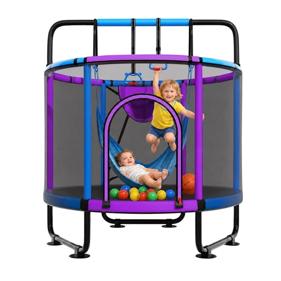 Cochan Trampoline for Kids 5FT 600LBS Toddler Trampoline with Enclosure Net and Handlebar, Mini Small Kids Trampoline for Age 1-6, Birthday Gift for Kids