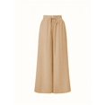 thumbnail image 5 of Pants for Women Casual Elastic Waist Wide Leg Pants with Pockets Khaki M, 5 of 7