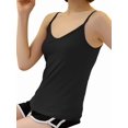 thumbnail image 2 of Women'S Cotton Tops: Spaghetti Strap, Knitted Tanks, Casual Slim Fit Sleeveless Camisole Black 4XL, 2 of 8