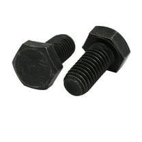 8.8 Grade M10x20mm Full Threaded Left Hand Thread Hex Head Bolt Black 2pcs