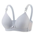 thumbnail image 2 of LangJing Wireless T-Shirt Bra, Woman's Thin Gathered Sagging-proof Bra Breast-feeding Underwear With Open Button Before Feeding Gray,40, 2 of 7