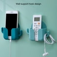 thumbnail image 5 of Walbest Wall-mounted Phone Remote Control Holder Self-adhesive Punch Free Anti-slip Multi-function Charging Cable Storage Box with Hanger, 5 of 7