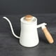 thumbnail image 4 of Hervidor de agua de acero inoxidable con pico largo y mango de madera, tetera para verter Blanco, 4 of 9