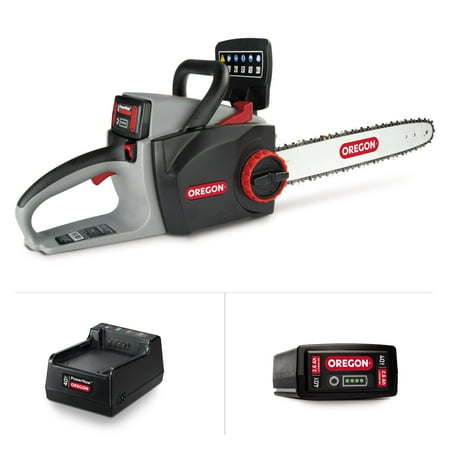 Oregon CS300-E6 40V Cordless Self-Sharpening Chainsaw with 2.6 Battery & Charger