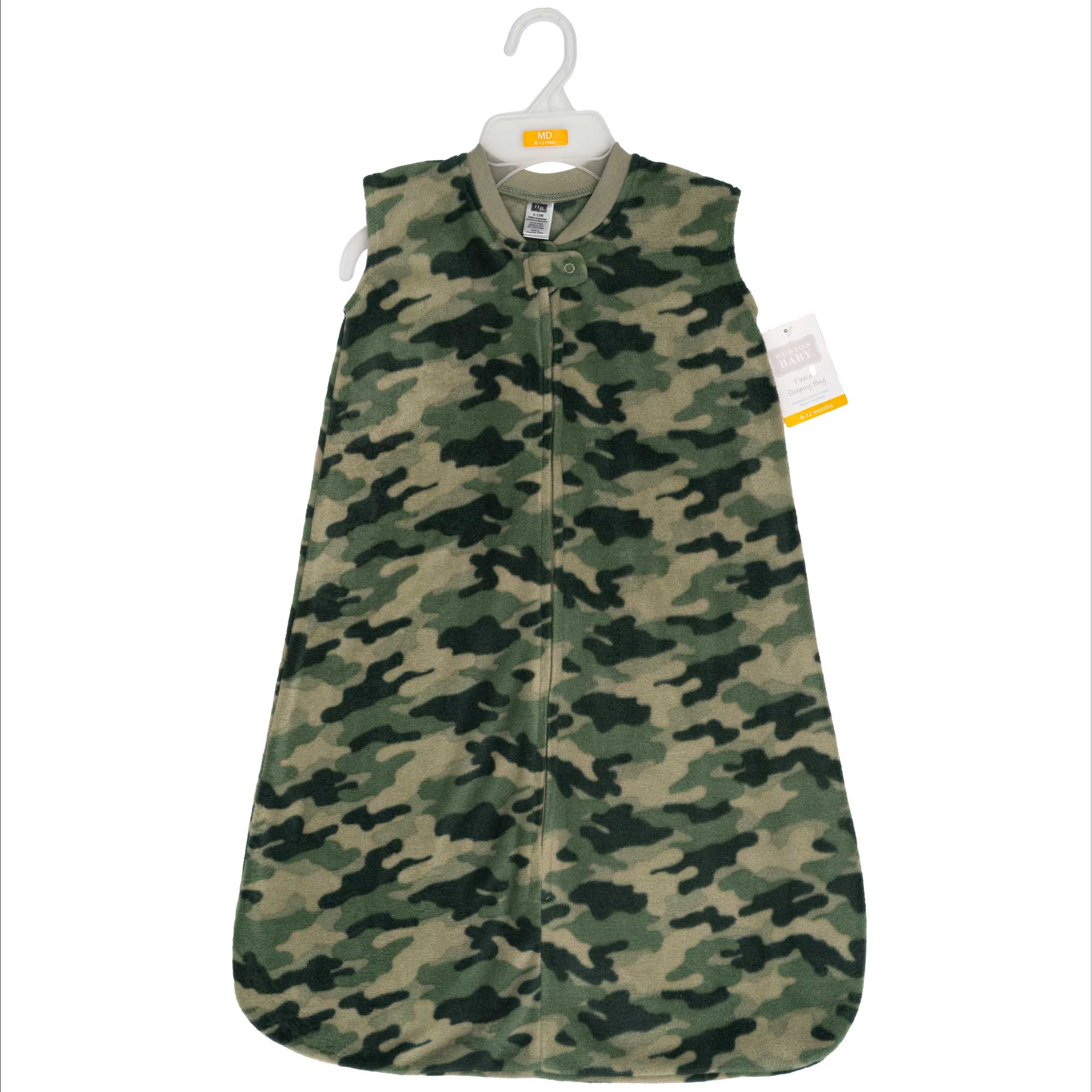 Hudson Baby Infant Boys Fleece Sleeping Bag, Sack, Blanket, Camo, 6-12 Months
