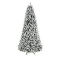 thumbnail image 2 of 7.5 ft Prelit Snow Flocked Christmas Tree with 350 Warm White LED Lights, Artificial Christmas Tree, Metal Stand and Hinged Branches,for Home Office Party Decoration, 2 of 8