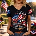 thumbnail image 5 of HCYSFG Womens Summer V Neck Short Sleeve Tops Independence Day July 4th Airplane Tees 250th Anniversary T-Shirts, 5 of 5