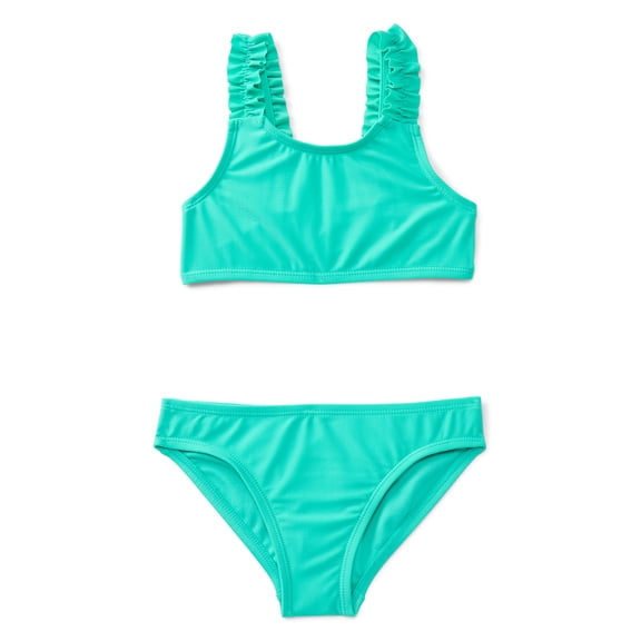 Wonder Nation Girls Everyday Bikini Swim Set with UPF 50 , 2-Piece, Sizes 4-18