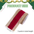 thumbnail image 3 of 5 Yards Christmas Wired Ribbon,Christmas Wired Edge Ribbons,2.48 inch Wide Christmas Wired Edge Decoration Ribbon,Burlap Wrapping Ribbon for Holiday Craft Wedding Decoration Wreaths Bow,Z-Brick Red, 3 of 7