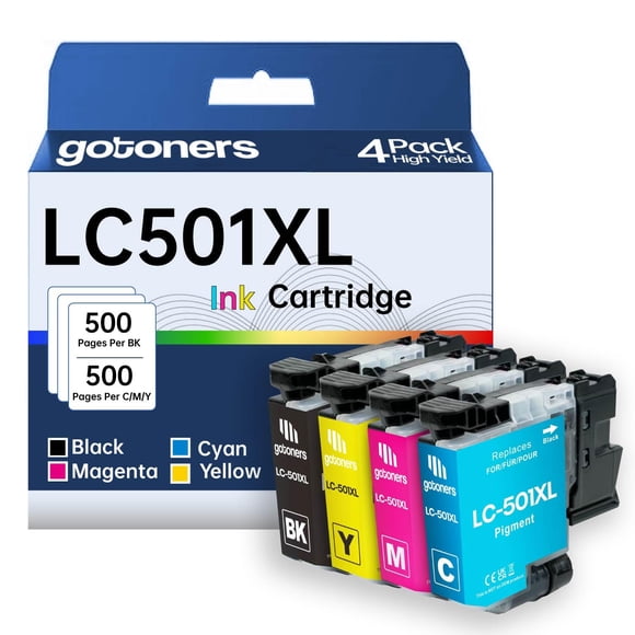 LC501XL LC501 Ink Cartridge Compatible for Brother LC501 XL Ink Cartridges LC501XL High Yield Compatible for Brother MFC-J1360DW MFC-J1260D