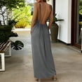 thumbnail image 6 of Horkkom Backless Dresses for Women Sleeveless Solid Color Summer Dresses Flowy Casual Daily Maxi Dresses, S-2XL, 6 of 9