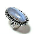 thumbnail image 2 of Natural Blue Lace Agate Gemstone 925 Sterling Silver Gift Ring Size 8, 2 of 2