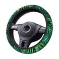 thumbnail image 5 of YFYANG Universal Elastic Tropical Green Leaf Texture Car Steering Wheel Cover, Non-Slip Sweat Absorbent, 5 of 8