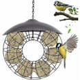thumbnail image 1 of Comedero para pájaros, comedero para pájaros colgante, dispensador de comida para pájaros, soporte para comida para pájaros con techo, soporte metálico para bolas de grasa, recargable 25X25X7c, 1 of 5