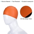 thumbnail image 5 of Uxcell Silicone Swim Cap, Waterproof Swimming Hat Non-Slip Adult Swim Cap for Women and Men, Orange 2 Pcs, 5 of 6