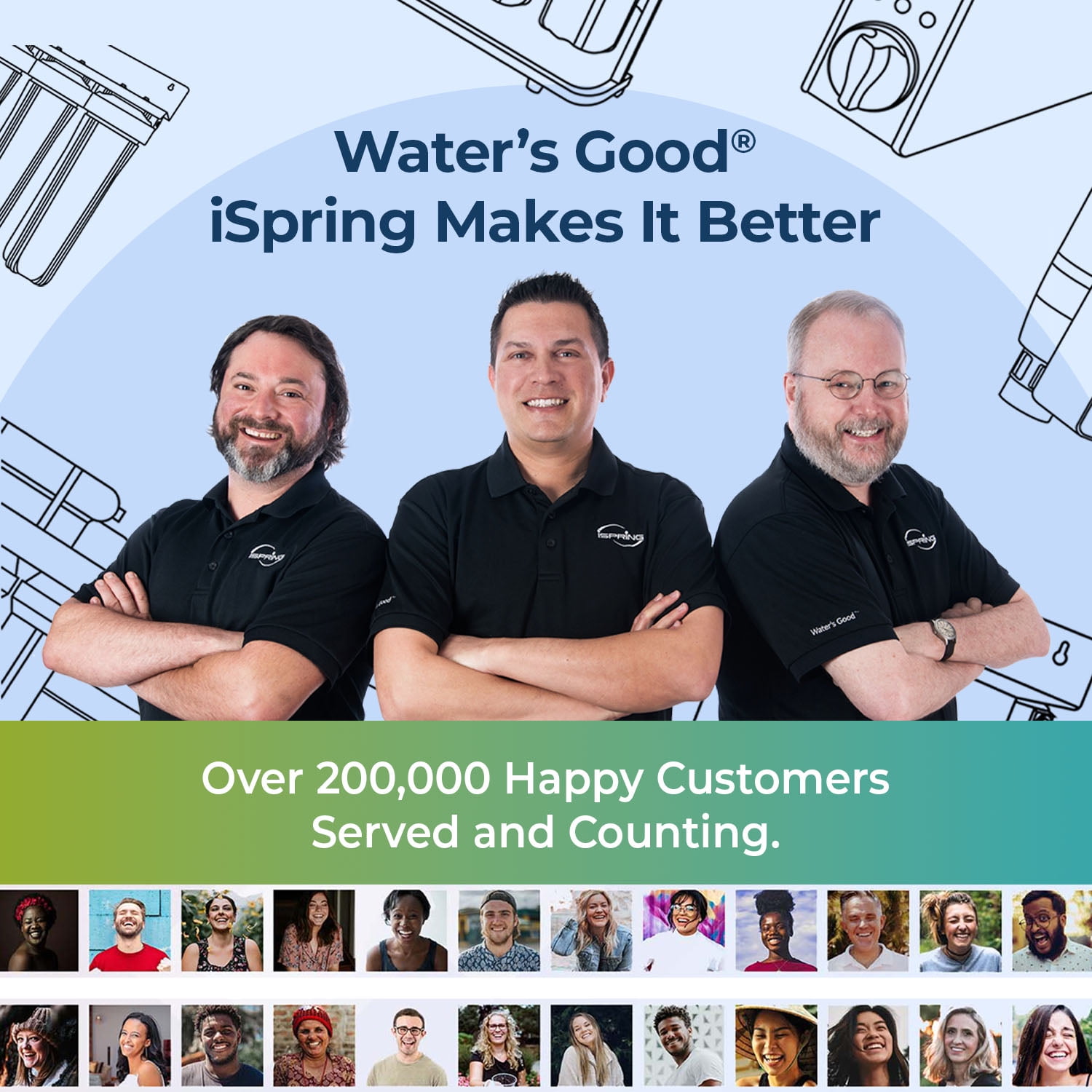 iSpring WGB31B-KS Whole House Water Filter System, Reduces Heavy Metals, Lead, Chlorine, Chloramine, Sediments, 3-Stage Filtration, 10” x 4.5” Filters, 1” Inlet/Outlet