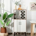 thumbnail image 2 of Costway Armoire à Bar Buffet Buffet en Bois Armoire de Rangement W / Vin Rack Noyer, 2 of 10