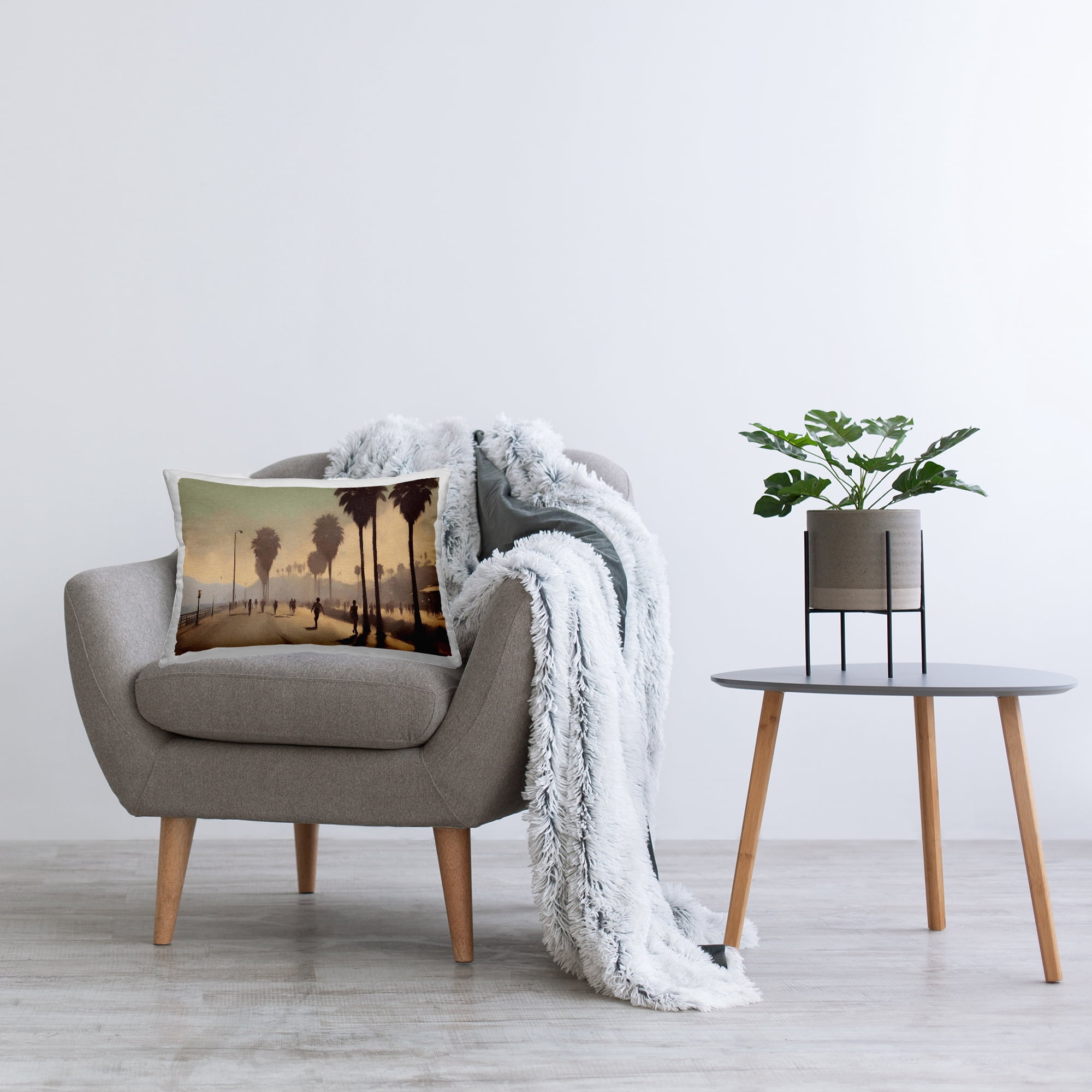 Stupell Industries Tropical Promenade Landscape Decorative Printed Throw Pillow Design by Noah Bay.