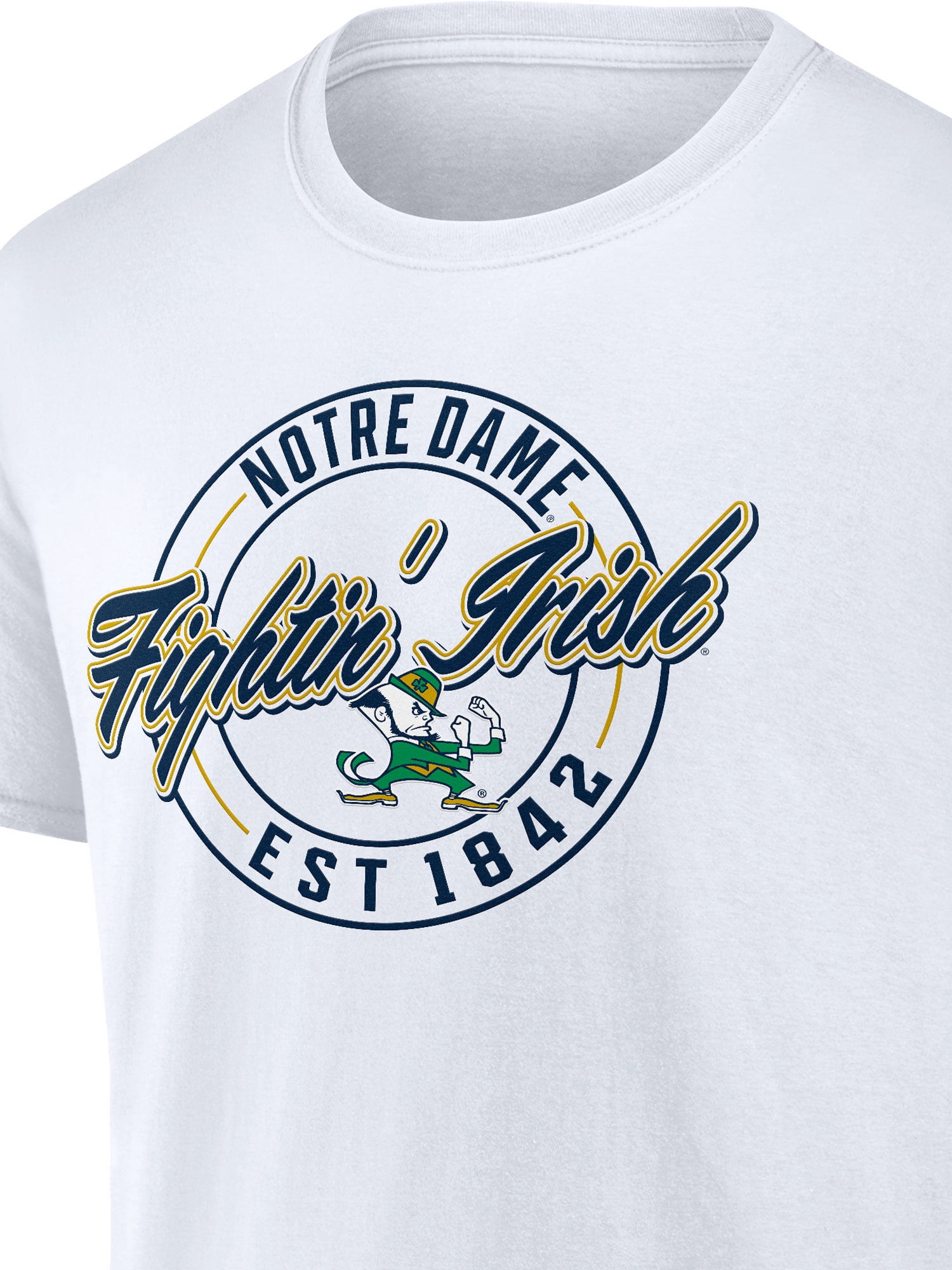 NCAA Notre Dame Fighting Irish Men's Cotton White Short Sleeve T-Shirt