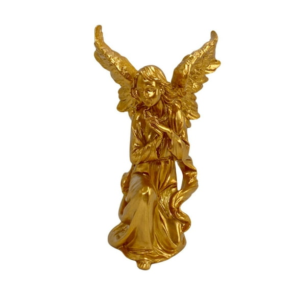 deevoka Angel Figurine ,Angel Statue Ornament, Collection ,Resin Figurine Collectible Figurine for Bedroom House Entryway Home Office Gold