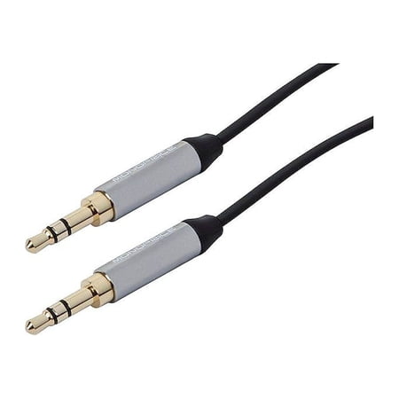 UPC: 0757901815133 | Monoprice 3  3.5mm Stereo Male to Male Flat Audio Cable Black 111502