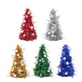 thumbnail image 1 of AMERTEER 5 Pcs Mini Simulative Christmas Tree Shape Shinny Decoration Metalic DIY Desktop Tree Model Party Decor with Pentagram Pendants (Golden Silver Red Blue Green), 1 of 4