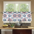 thumbnail image 4 of Yayeee Kitchen Curtains Tier Set of 2 Light Filtering 57"x24" Over Sink Window Panels, Navy Blossom Mosaic, 4 of 7