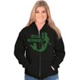 thumbnail image 4 of St Patrick's Day Irish Mermaid Womens Plus Size Graphic Zipper Hoodie Brisco Brands 2X, 4 of 5