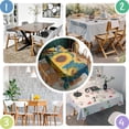 thumbnail image 5 of Blue Sunflower Pattern Rectangle Tablecloth 60"x120",Waterproof Polyester Rectangle Table Cloth, Wipeable Spillproof Polyester Tablecloth for Dining, Camping, Indoor and Outdoor, 5 of 6