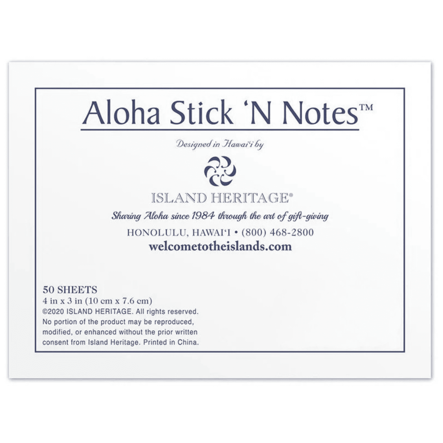 Island Heritage Rectangular Stick -N- Notes Hawaii Aloha Floral
