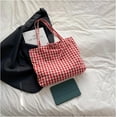 thumbnail image 7 of SPEKSEE Gingham Tote Bag Vintage Shoulder Tote Lightweight Shoulder Bag Gingham Large Capacity Handbag, 7 of 7