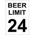 thumbnail image 1 of (Metal de aluminio) Límite de cerveza 24 Tamaño: Letrero novedoso de metal de 8 x 12 pulgadas, 1 of 4