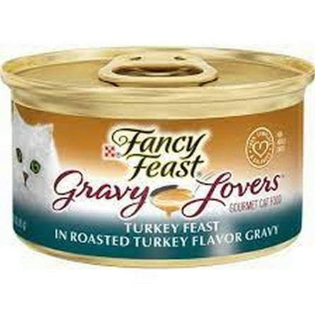 ( 4 Pack ) Fancy Feast Purina Gravy Lovers Wet Cat Food Turkey 3 Oz. Can 3.00 Oz Cans