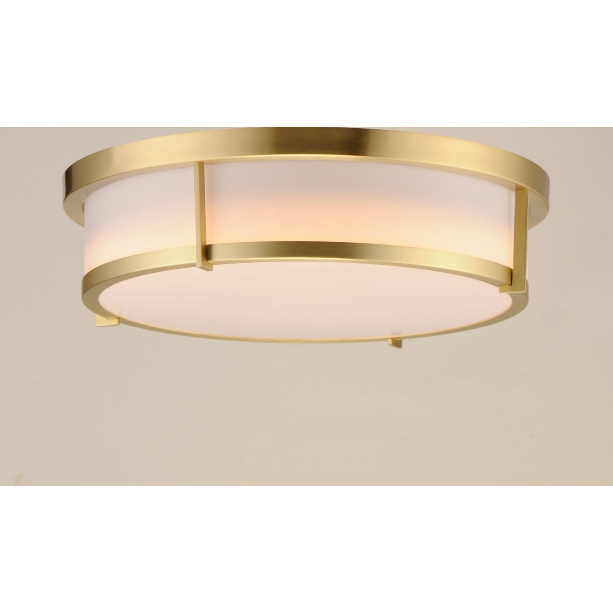 10270WTSBR Maxim Lighting Rogue-3 Light Flush Mount-17 Inches wide by 5.25 inches high-Satin Brass Finish