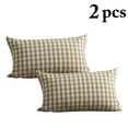 thumbnail image 2 of Housse de Coussin Moderne : 2 Pcs Housse de Coussin à Carreaux Rayés pour Canapé, 2 of 6