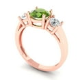 thumbnail image 2 of 1.5 ctw 3 Stone Anniversary Ring for Women | Round Cut Natural Peridot | Hyperallergenic Solid 14K Rose Gold, 2 of 5