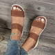 thumbnail image 1 of Zapatos de mujer de talla grande de verano, Sandalias planas tejidas con mosca con cinturón elástico informal para viaje en la espalda para mujer, 1 of 6
