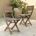 thumbnail image 2 of Tcbosik Outdoor Folding Chairs Set of 2, Wood Dining Chair, Armless Chair for Porch, Deck, Backyard, Poolside, Grey, 2 of 9