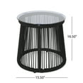 thumbnail image 4 of GDF Studio Miriam Outdoor Rope Weave and Glass Side Table, Black and Natural, 4 of 9