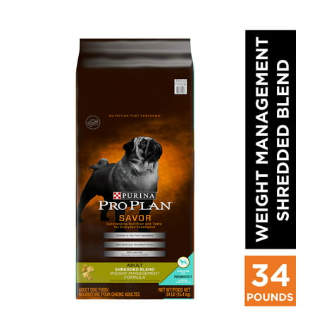 Purina Pro Plan SAVOR Shredded Blend Weight Management Dry Dog Food, 34 lb.
