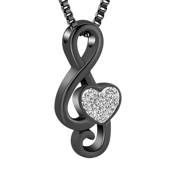 Constantlife Music Note Cremation Pendant Small Urns for Ashes Necklace Musical Urn Jewelry