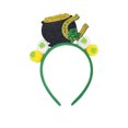 thumbnail image 2 of Shamrock Headband with Glitter Ears and Clover Decorations for St. Patrick's Day Party Holiday Event Festival Wear Accessories St. Patrick's Clover Headband E, 2 of 4