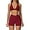 V- Wine Red, variant on PISONIC Two Pieces Workout Sets For Women Tank Top Matching High Waist Tummy Control Shorts Gym Yoga Active Wear Outfits