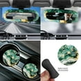 thumbnail image 5 of Yuyamidu Green Marble Print Car Seat Covers and Steering Wheel Cover Seat Belt Covers Trash Bin Rearview Mirror Cover Car Armrest Cover Coasters Gear Shift Knob Cover 14 Pack Auto Accessories, 5 of 7