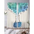 thumbnail image 3 of Teal Blue Science Sheer Curtains 96 Inch Length 2 Panels Set, Funny Cartoon Artwork Wood Grain Voile Window Treatment Semi Sheer Long Curtains Drapes for Bedroom/Living Room/Kitchen 52"x96"x2, 3 of 7