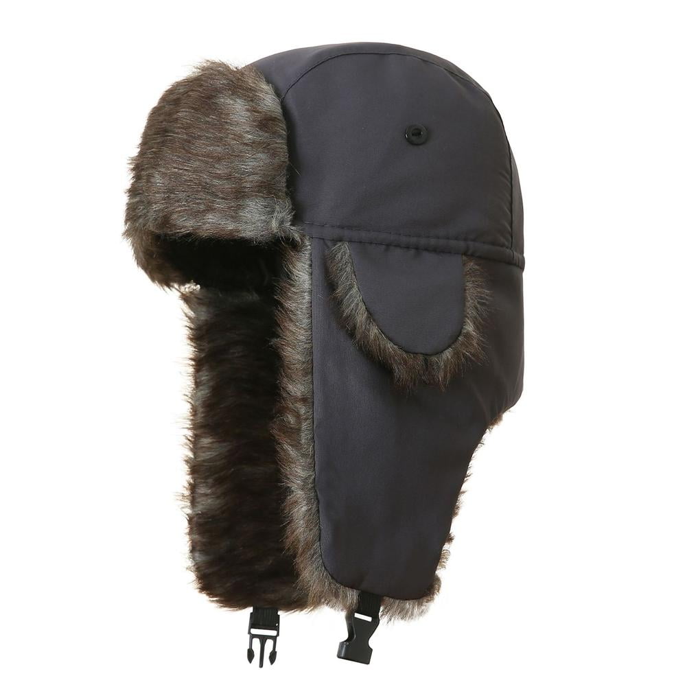 Winter Trapper Hat - Russian Ushanka Trooper Aviator Hats for Men