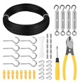 thumbnail image 1 of Kit de Cuerda de Alambre, Tendedero de 100 Pies, Cables de Acero Inoxidable 304 con Kit de Tensores, para Luces de Cadena, Plantas Trepadoras, 1 of 5