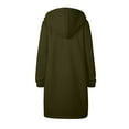 thumbnail image 4 of Lovskoo Winter Coats for Women 2024 Trendy Zip Up Hoodies Solid Color Thick and Fleece Fall Oversized Sweatshirts Casual Long Sleeve Pocket Hooded Long Outerwear Olive Green, 4 of 9